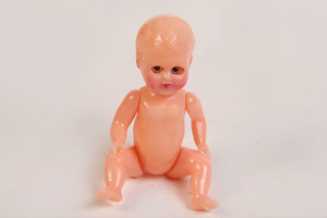 Kleine alte Babypuppe Puppenstube 7,5cm Schlafaugen 50er vintage