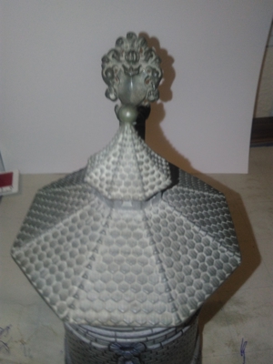 Antiker Bierkrug Turm Motiv mit Zinn Deckel vor 1945 Bild 8