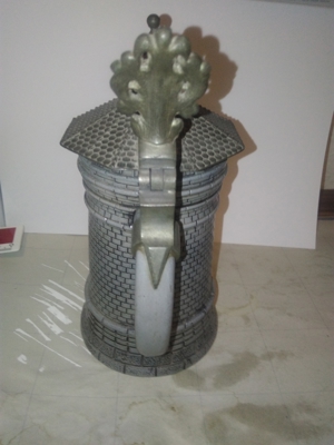 Antiker Bierkrug Turm Motiv mit Zinn Deckel vor 1945 Bild 7