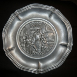 Zinn   Zink- Teller Wanddeko Bild 6