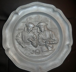 Zinn   Zink- Teller Wanddeko Bild 5