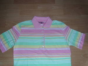 Poloshirt von Clarina, rosa geringelt, Gr. 42 Bild 2
