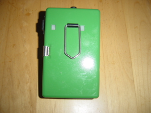 Flach Taschenlampe Retro Vintage Metall Grün Eckig neu Bild 4