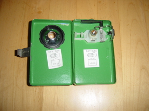 Flach Taschenlampe Retro Vintage Metall Grün Eckig neu Bild 6