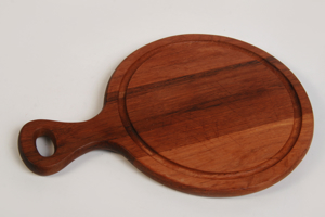 Holz-Brotzeit-Käse-Wurstbrett rund m.Griff z.Aufhängen Ø 24 rustikal