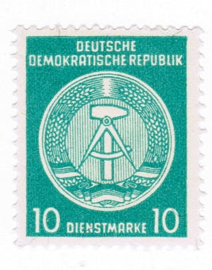 Briefmarke Dienstmarke DDR 10Pf grün, no PayPal