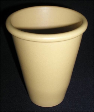 Gelbe Vase / Gefäss / Krug aus Keramik Höhe 14 cm Durchmesser Öffnung 10 cm