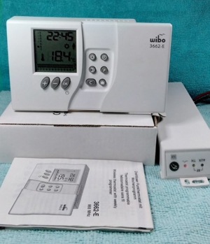 Wibo Funk Thermostat 3662-E Empfänger 3664-EP Elektro Heizung Temperatur Regler NEU OVP Bild 2