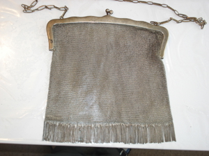 1 antikes silber Handtäschchen, Kettentasche, ca. 1900 Bild 1