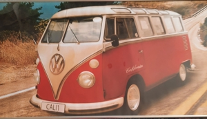 Wandbild, VW Bus Cali 1,