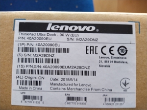LENOVO ThinkPad Ultra Dock Notebook Dockingstation - 90W (40A20090EU) mit Netzgerät, neuwertig Bild 6