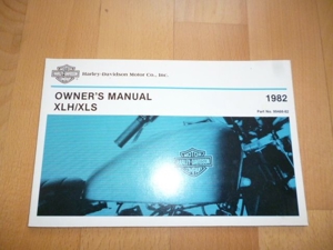 Owners Manual Harley 1982 Davidson Sportster XLH/XLS