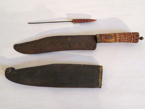 Antikes Messer aus Indonesien / Bormeo (?), sehr filigran verarbeitet Bild 4