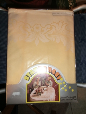 DAMAST Tischdecke VINTAGE  110 X 160   gelb   OVP  100% BW NEU