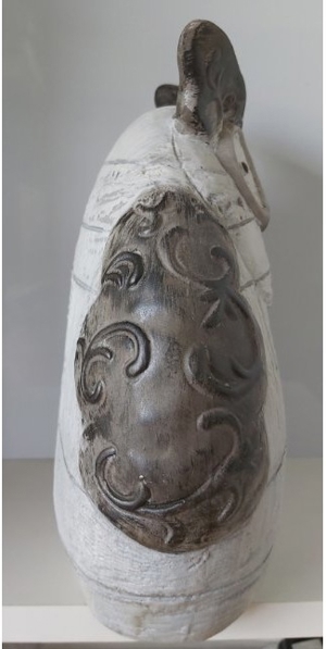 große Keramik-Eule grau Bild 4
