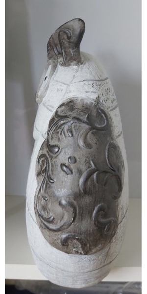 große Keramik-Eule grau Bild 3