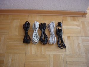 5 X Stromkabel für PC Drucker Monitore 2,0m, und 1,8 m 2 x schwarz und 2 x grau NEU Bild 3