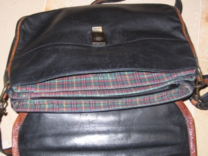 Damenhandtasche, schwarz mit braun Bild 3