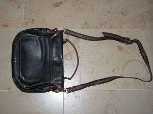 Damenhandtasche, schwarz mit braun Bild 2
