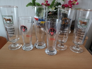 4x Weizen und 2x Budweiser Glas