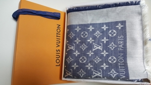 Louis Vuitton Tuch Schal Denim Blau Tücher Monogram LV Bild 5