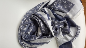 Louis Vuitton Tuch Schal Denim Blau Tücher Monogram LV Bild 2