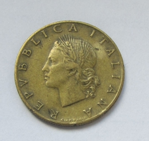 ITALIEN 20 Lire Münze 1958 VZ - ss. erhalten, seltene Ausgabe Bild 1
