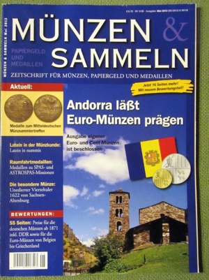 Zeitschrift Münzen & Papiergeld u. Medaillen , Mai 2013 TOP Zustand