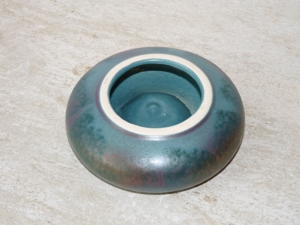 Kerzenständer für Teelicht, Keramik grün metallic, 12,5 cm Durchmesser Bild 3
