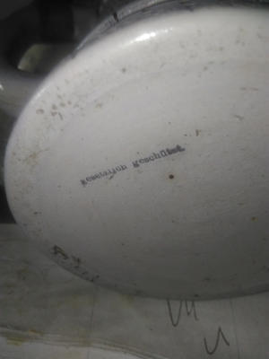 Antiker Bierkrug Turm Motiv mit Zinn Deckel vor 1945 Bild 13