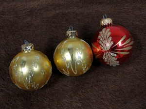 6 x Christbaumkugeln rot & gold Weihnachtsbaumkugeln Baumkugeln Christbaumschmuck Glaskugeln Bild 2