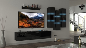 Möbel Wohnzimmer Wohnwand Anbauwand Schrankwand Wohnschrank Mediawand Hochglanz Heaven N 45 Bild 3