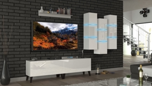 Möbel Wohnzimmer Wohnwand Anbauwand Schrankwand Wohnschrank Mediawand Hochglanz Heaven N 45 Bild 2