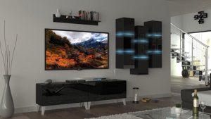 Möbel Wohnzimmer Wohnwand Anbauwand Schrankwand Wohnschrank Mediawand Hochglanz Heaven N 45 Bild 4