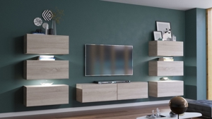 Möbel Wohnzimmer Wohnwand Anbauwand Schrankwand Wohnschrank Mediawand Hochglanz Henri N 72 Bild 5