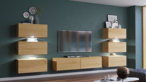 Möbel Wohnzimmer Wohnwand Anbauwand Schrankwand Wohnschrank Mediawand Hochglanz Henri N 72 Bild 8