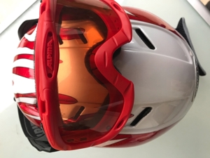 Alpina Ski-Helm + Brille rot/weiss