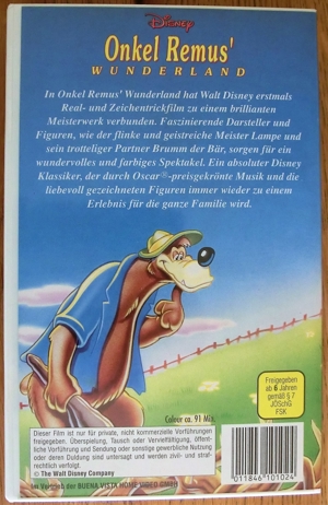 Disney VHS - Onkel Remus Wunderland Bild 5