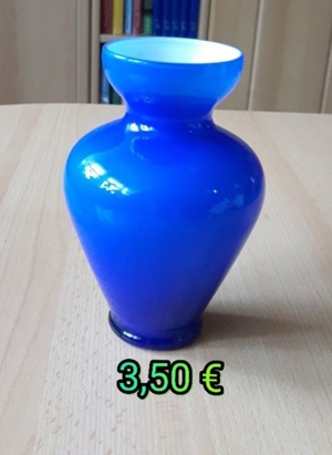Vasen blau + orange, Keramik + Glas, Dekoration Bild 4