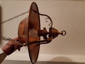 Schöne alte Kupfer-Messinglampe Bild 3