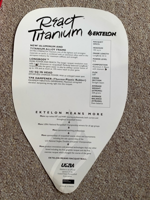 Racquetball Ektelon React Titanium Schläger (2 Stück) Bild 11