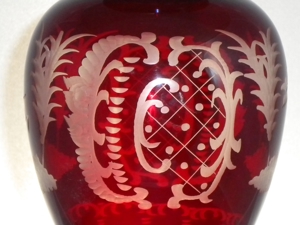 Große, sehr schöne Wittig Crystal ERWI Rubinglas Vase, Handarbeit Bild 8