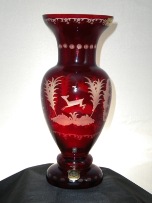Große, sehr schöne Wittig Crystal ERWI Rubinglas Vase, Handarbeit Bild 4