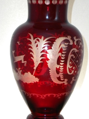 Große, sehr schöne Wittig Crystal ERWI Rubinglas Vase, Handarbeit Bild 2