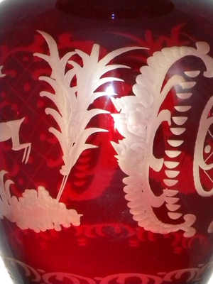Große, sehr schöne Wittig Crystal ERWI Rubinglas Vase, Handarbeit Bild 3