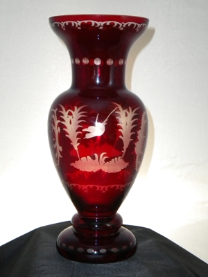 Große, sehr schöne Wittig Crystal ERWI Rubinglas Vase, Handarbeit Bild 6