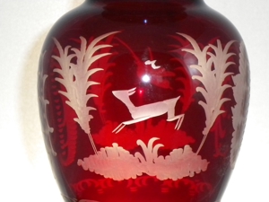 Große, sehr schöne Wittig Crystal ERWI Rubinglas Vase, Handarbeit Bild 5