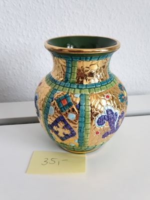 Italienische Vasen / handbemalt mit Gold Bild 3