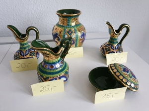 Italienische Vasen / handbemalt mit Gold Bild 2