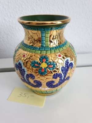 Italienische Vasen / handbemalt mit Gold Bild 4